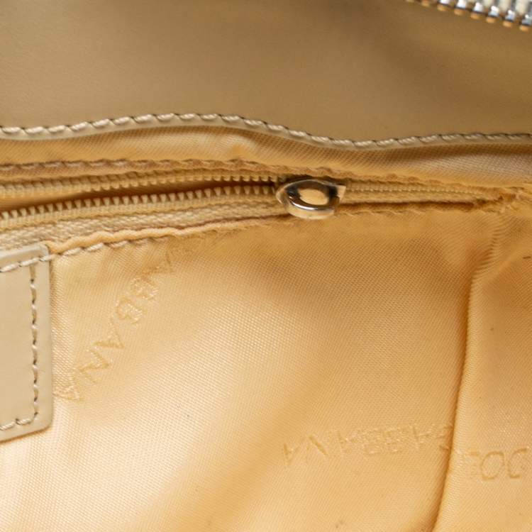 مملوكة مسبقًا Dolce & Gabbana Light Beige Signature Canvas And Leather Shoulder Bag