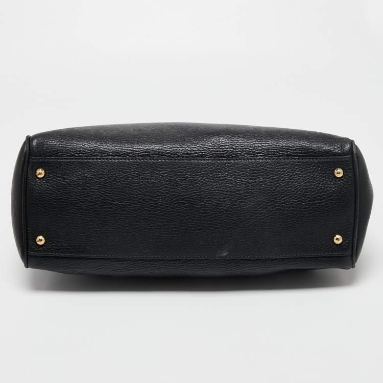مملوكة مسبقًا Dolce & Gabbana Black Leather Miss Sicily Tote 