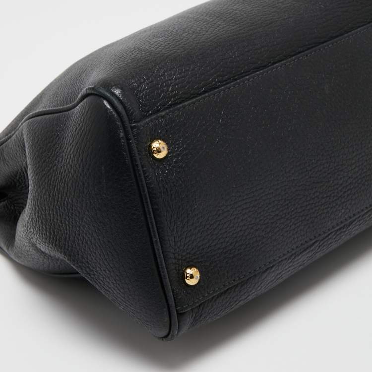 مملوكة مسبقًا Dolce & Gabbana Black Leather Miss Sicily Tote 