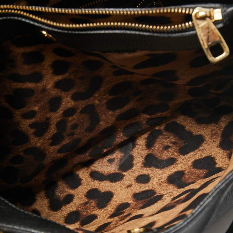 مملوكة مسبقًا Dolce & Gabbana Black Leather Miss Sicily Tote 