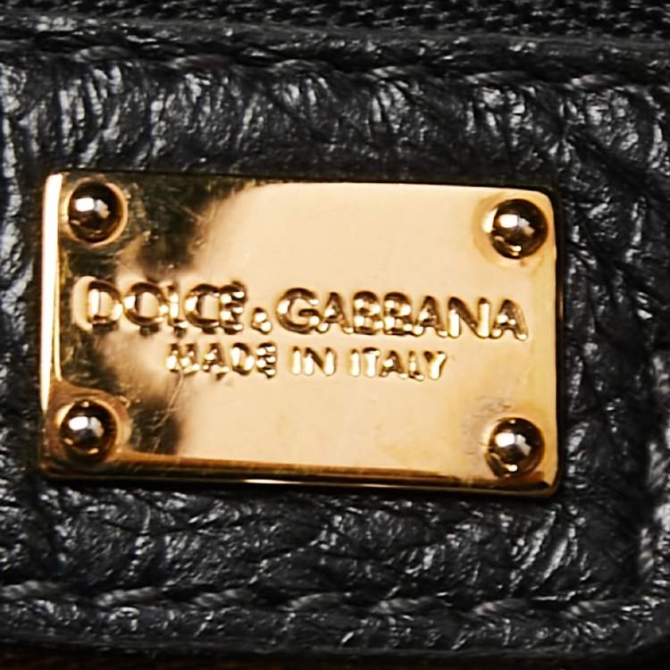 مملوكة مسبقًا Dolce & Gabbana Black Leather Miss Sicily Tote 