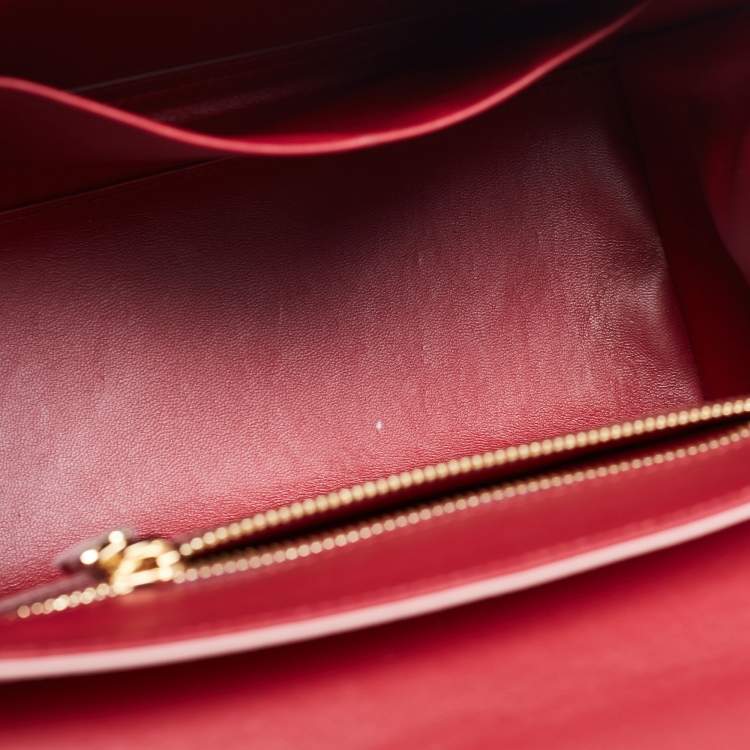 Pre Owned Dolce & Gabbana Pink Lizard Embossed Leather  Lucia Top Handle Bag