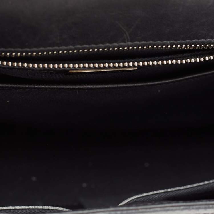 مملوكة مسبقًا Dolce & Gabbana Black Leopard Print Coated Canvas And Leather Large Miss Sicily Top Handle Bag