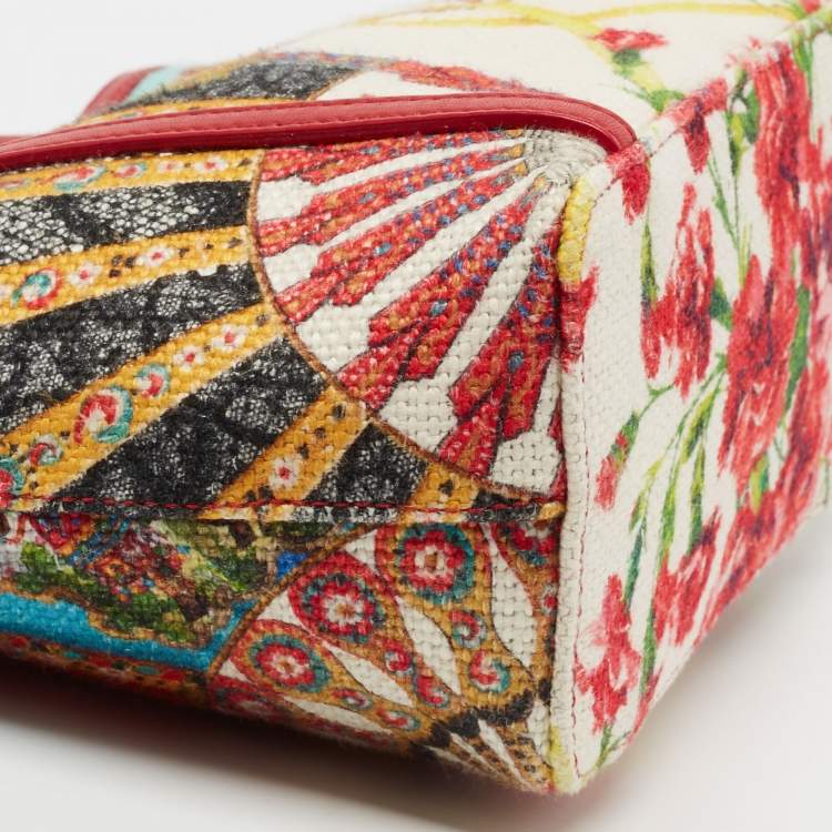 Pre Owned Dolce & Gabbana Multicolor Fans Printed Canvas Tote