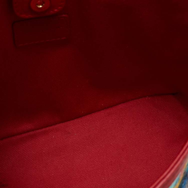Pre Owned Dolce & Gabbana Multicolor Fans Printed Canvas Tote