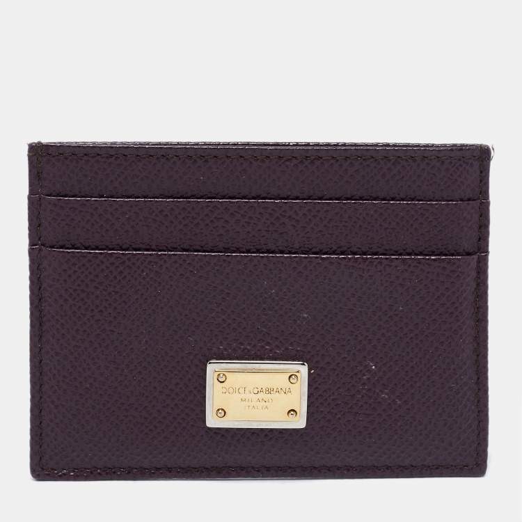Pre Owned Dolce & Gabbana Brown Leather Card Holder