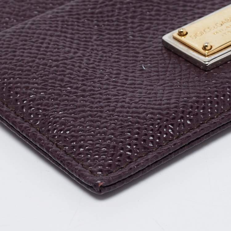 Pre Owned Dolce & Gabbana Brown Leather Card Holder