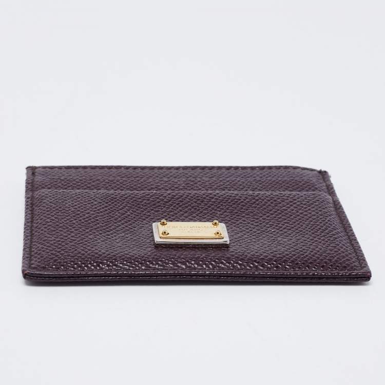 Pre Owned Dolce & Gabbana Brown Leather Card Holder