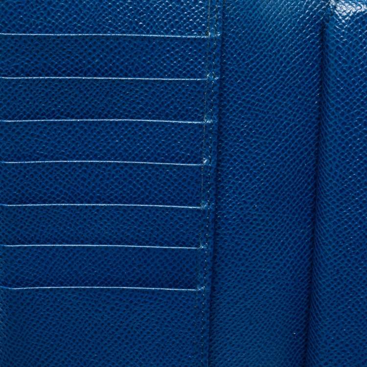 مملوكة مسبقًا Dolce & Gabbana Navy Blue Leather Miss Sicily Von Wallet on Chain
