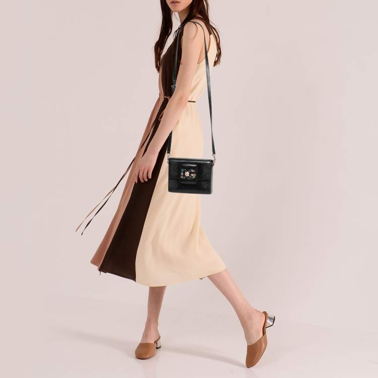 مملوكة مسبقًا Dolce & Gabbana Black Lizard Embossed Leather DG Millennials Shoulder Bag