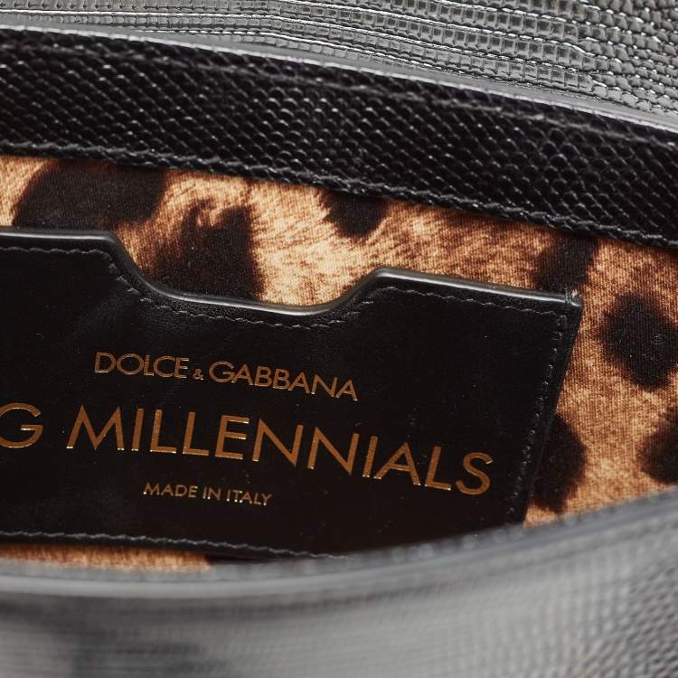 مملوكة مسبقًا Dolce & Gabbana Black Lizard Embossed Leather DG Millennials Shoulder Bag