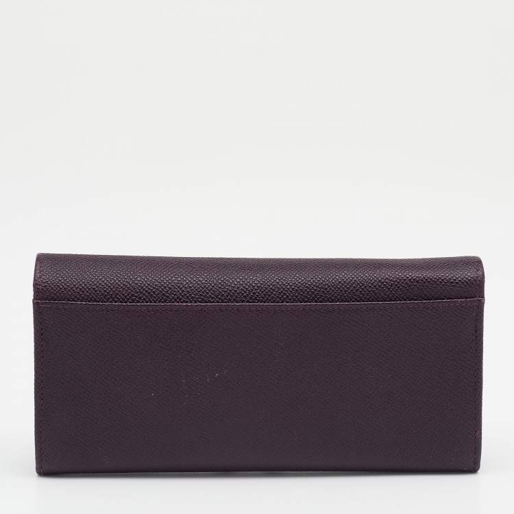 Pre Owned Dolce & Gabbana Dark Purple Leather Continental Wallet