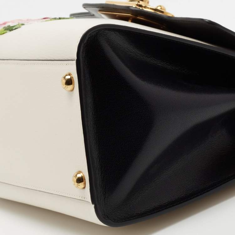 Pre Owned Dolce & Gabbana White Leather Welcome Top Handle Bag