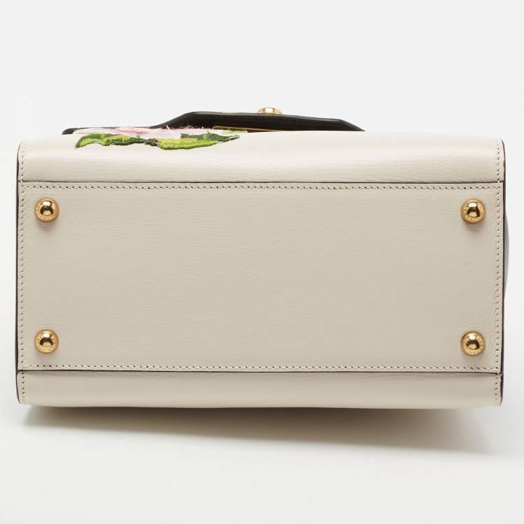 Pre Owned Dolce & Gabbana White Leather Welcome Top Handle Bag
