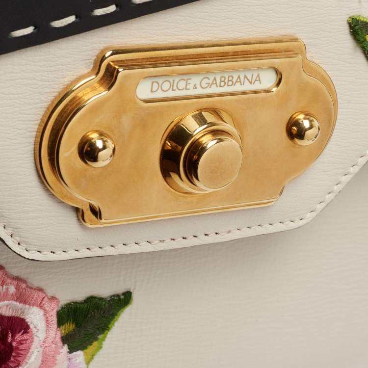 Pre Owned Dolce & Gabbana White Leather Welcome Top Handle Bag