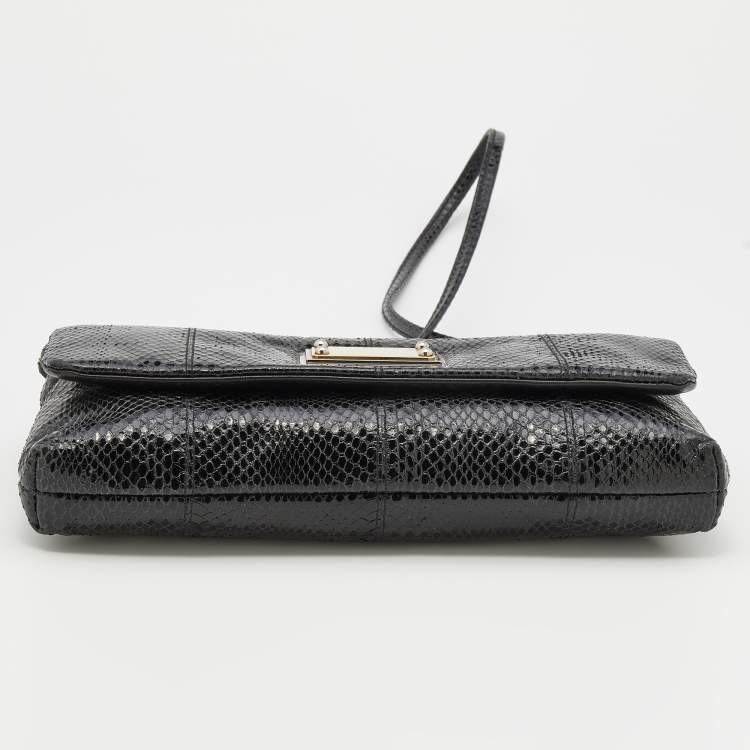 Pre Owned Dolce & Gabbana Black Python Leather Shoulder Bag