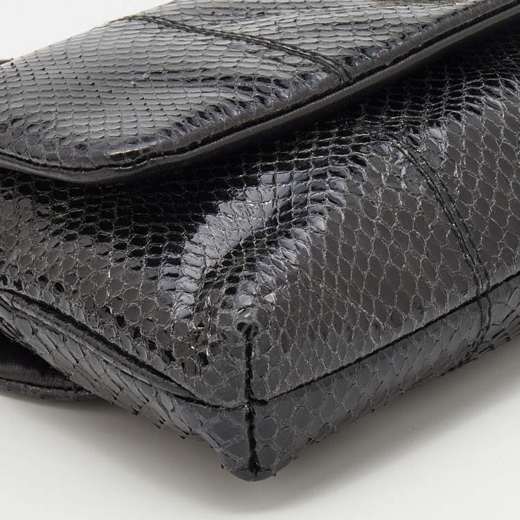 Pre Owned Dolce & Gabbana Black Python Leather Shoulder Bag