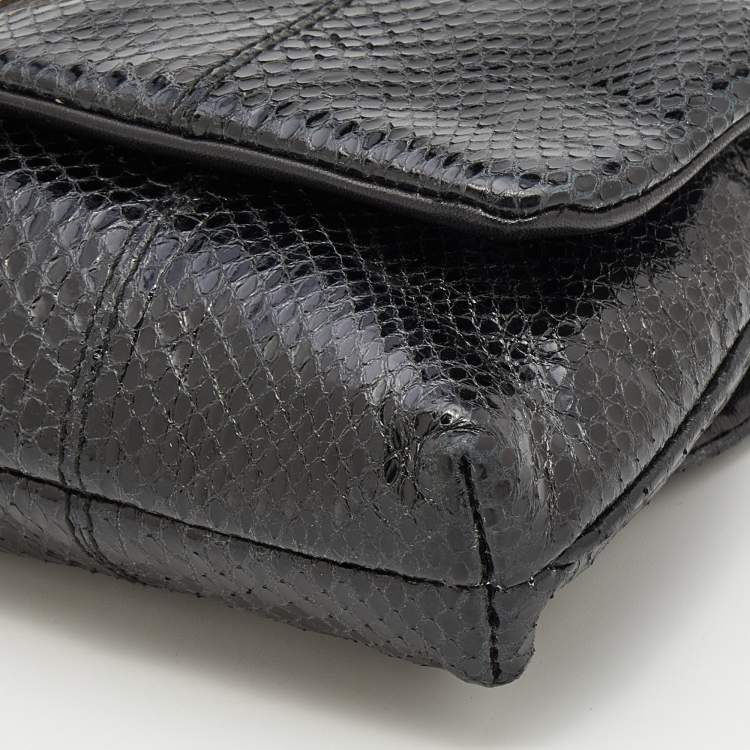 Pre Owned Dolce & Gabbana Black Python Leather Shoulder Bag