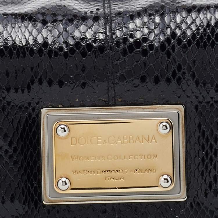 Pre Owned Dolce & Gabbana Black Python Leather Shoulder Bag