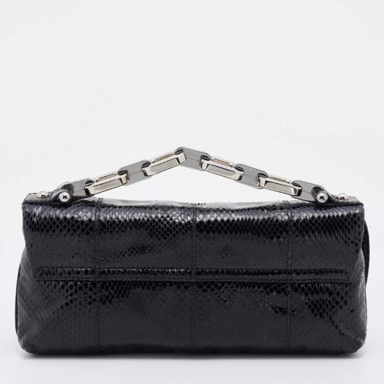 Pre Owned Dolce & Gabbana Black Python Leather Shoulder Bag