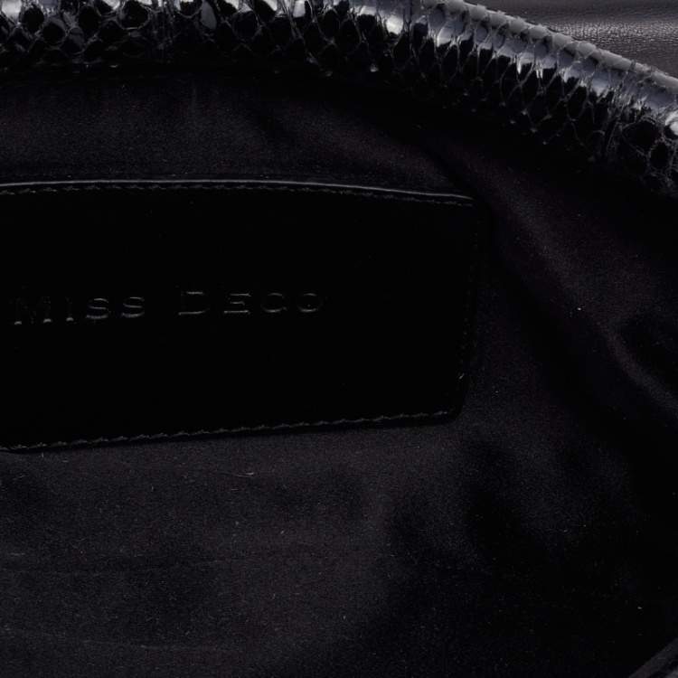 Pre Owned Dolce & Gabbana Black Python Leather Shoulder Bag