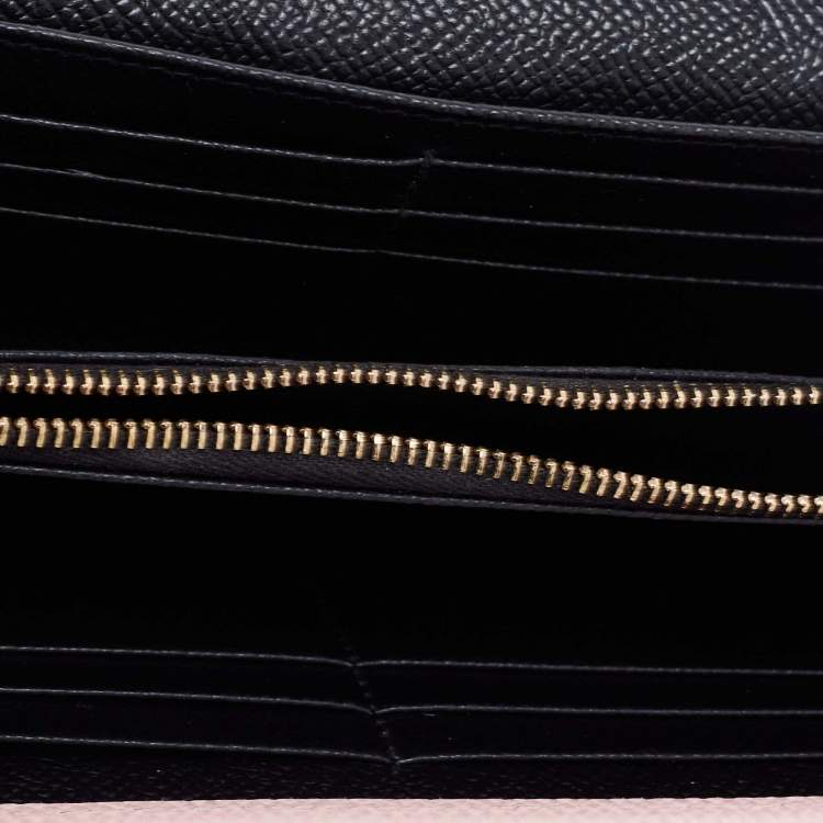 Pre Owned Dolce & Gabbana Pink Leather Dauphine Continental Wallet