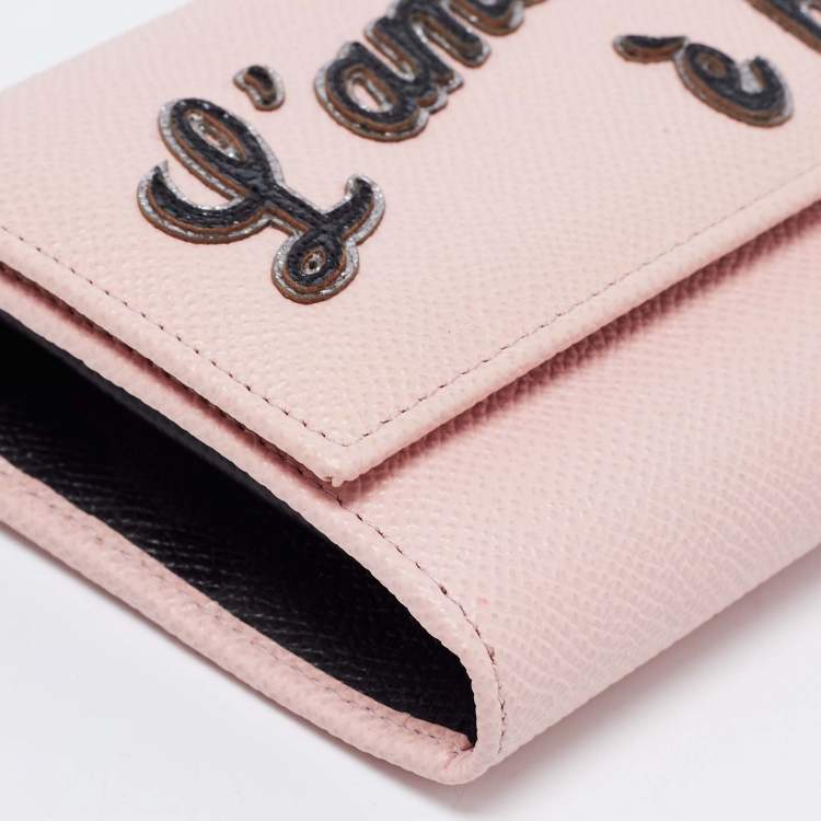 Pre Owned Dolce & Gabbana Pink Leather Dauphine Continental Wallet