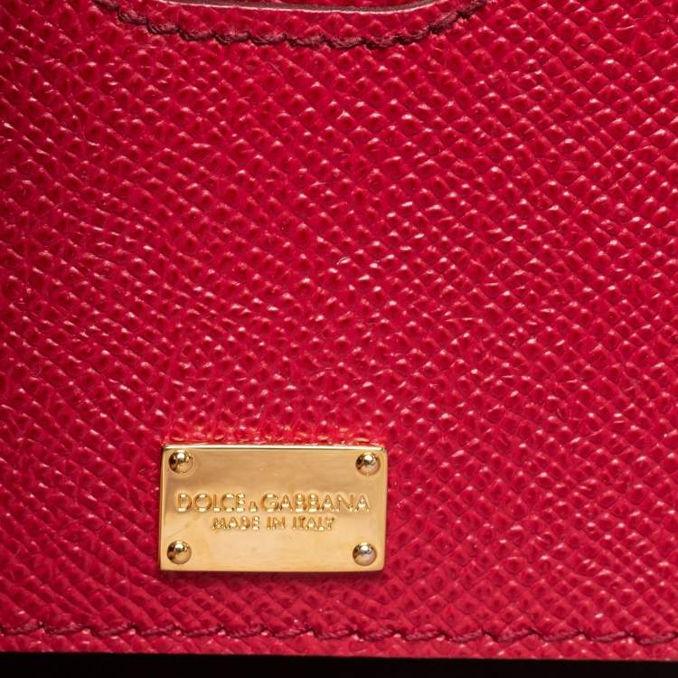 Pre Owned Dolce & Gabbana Red Leather Medium Miss Sicily Tote 