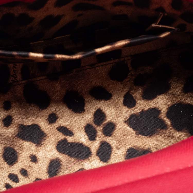 Pre Owned Dolce & Gabbana Red Leather Medium Miss Sicily Tote 