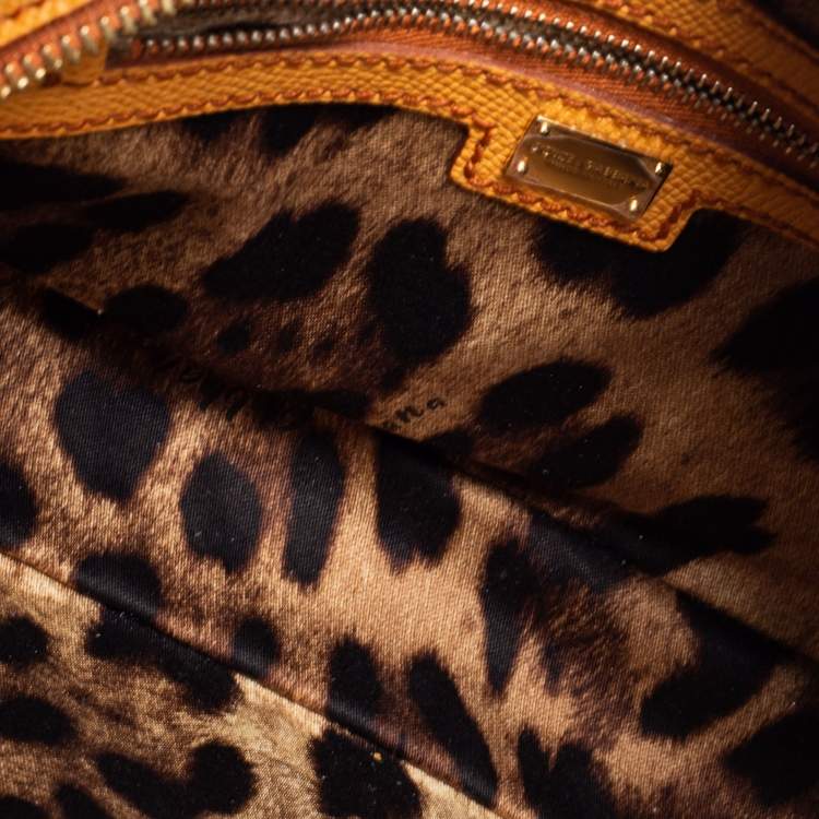 Pre Owned Dolce & Gabbana Yellow Leather Glam Crossbody Bag