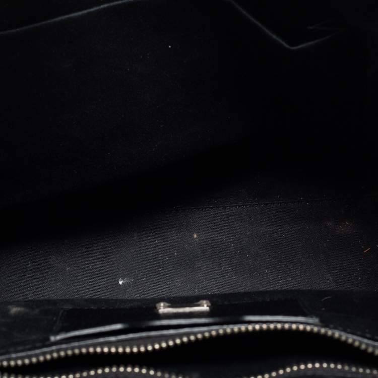 مملوكة مسبقًا Dolce & Gabbana Black Leather Medium Miss Monica Studded Top Handle Bag