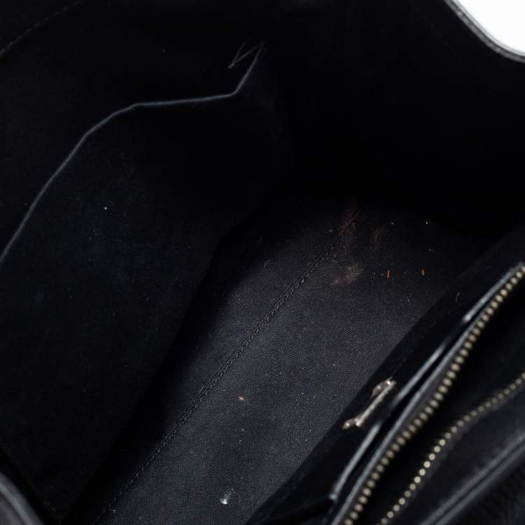مملوكة مسبقًا Dolce & Gabbana Black Leather Medium Miss Monica Studded Top Handle Bag
