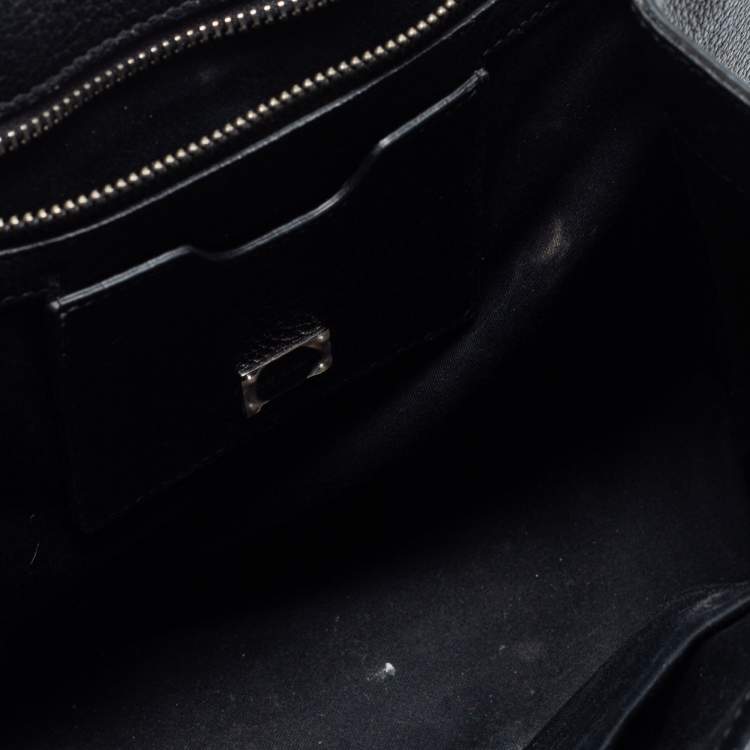 مملوكة مسبقًا Dolce & Gabbana Black Leather Medium Miss Monica Studded Top Handle Bag