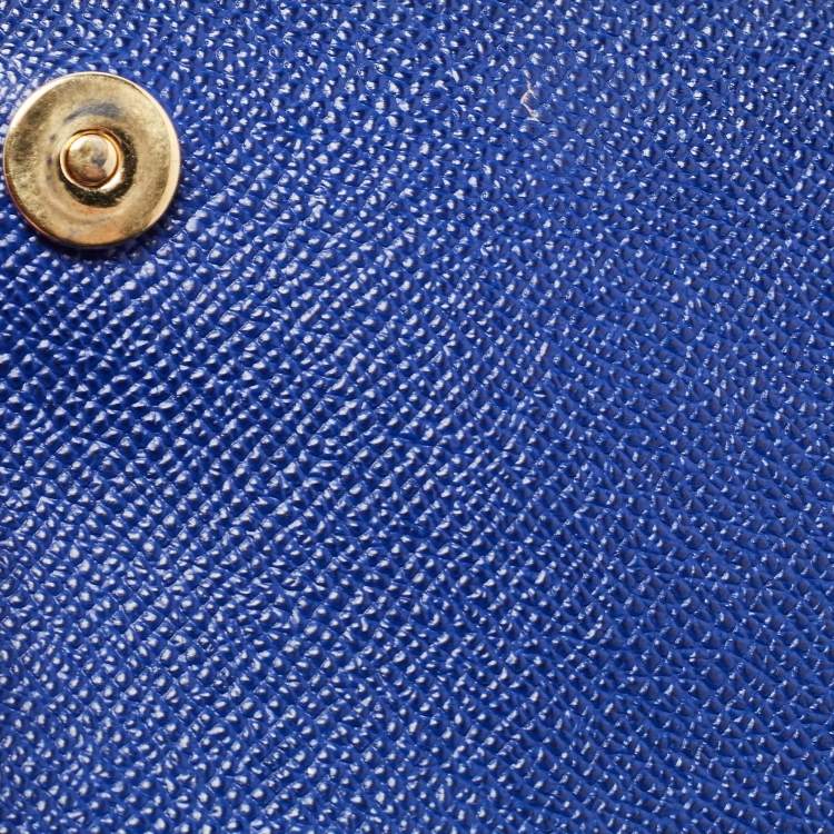 Pre Owned Dolce & Gabbana Blue Leather Small Miss Sicily Top Handle Bag