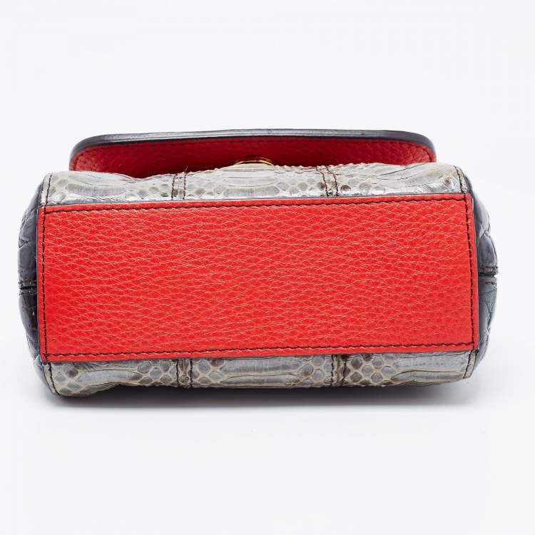 Pre Owned Dolce & Gabbana Multicolor Crocodile and Karung Mini Limited Edition Miss Sicily Top Handle Bag