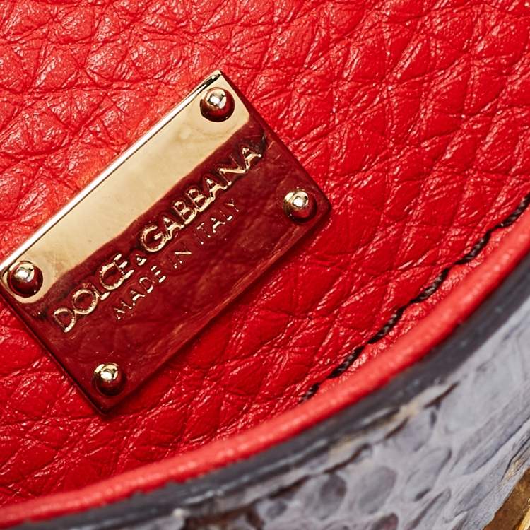 Pre Owned Dolce & Gabbana Multicolor Crocodile and Karung Mini Limited Edition Miss Sicily Top Handle Bag