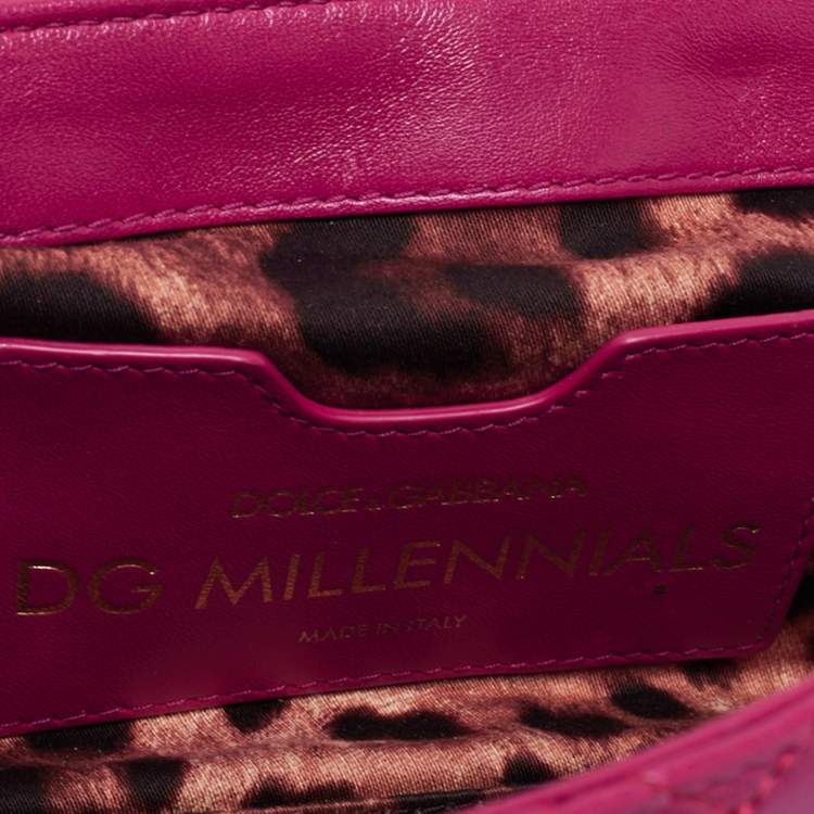 Pre Owned Dolce & Gabbana Pink Quilted Leather DG Millennials Shoulder Bag
