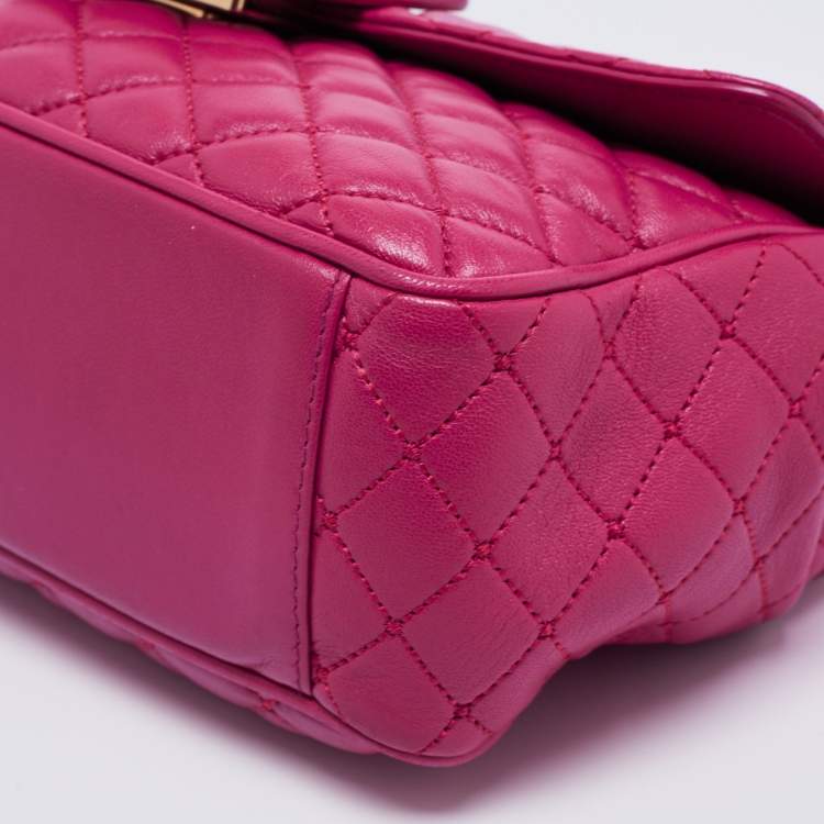 Pre Owned Dolce & Gabbana Pink Quilted Leather DG Millennials Shoulder Bag