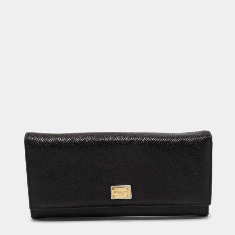 Wallets & purses Dolce & Gabbana - Black Dauphine compact wallet