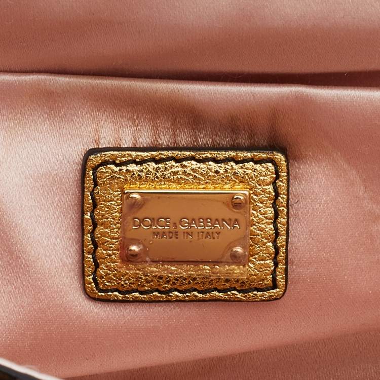 Pre Owned Dolce & Gabbana Multicolor Crocodile and Python Small Miss Sicily Top Handle Bag