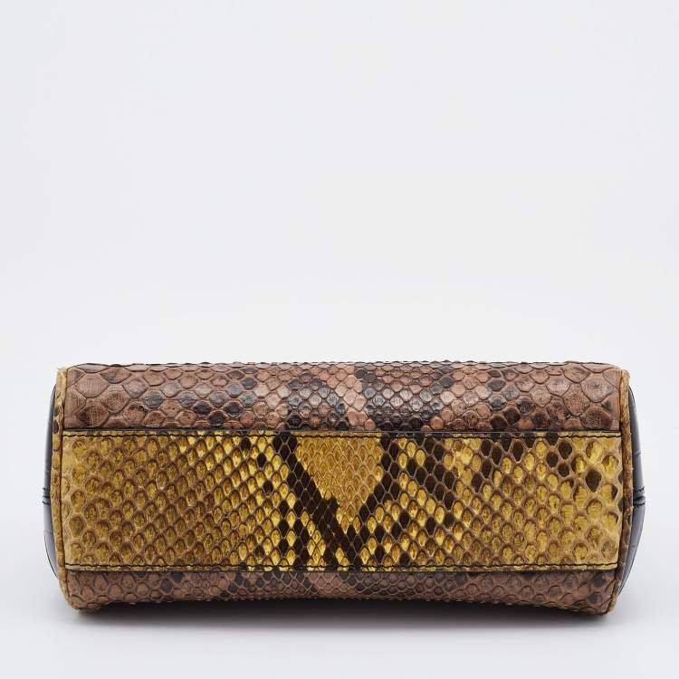 Pre Owned Dolce & Gabbana Multicolor Crocodile and Python Small Miss Sicily Top Handle Bag