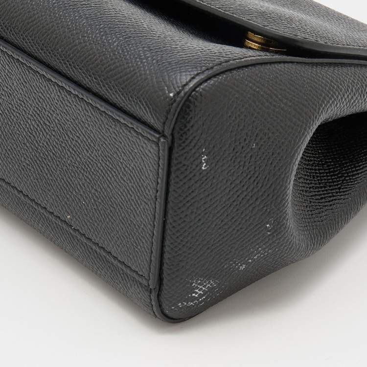 Pre Owned Dolce & Gabbana Black Leather Small Miss Sicily Top Handle Bag