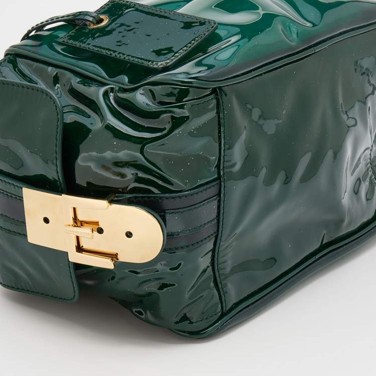 Pre Owned Dolce & Gabbana Green PVC and Patent Leather Chain Satchel