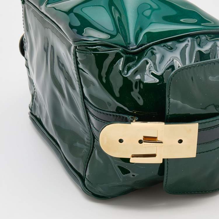 Pre Owned Dolce & Gabbana Green PVC and Patent Leather Chain Satchel