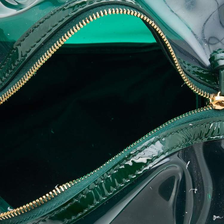 Pre Owned Dolce & Gabbana Green PVC and Patent Leather Chain Satchel