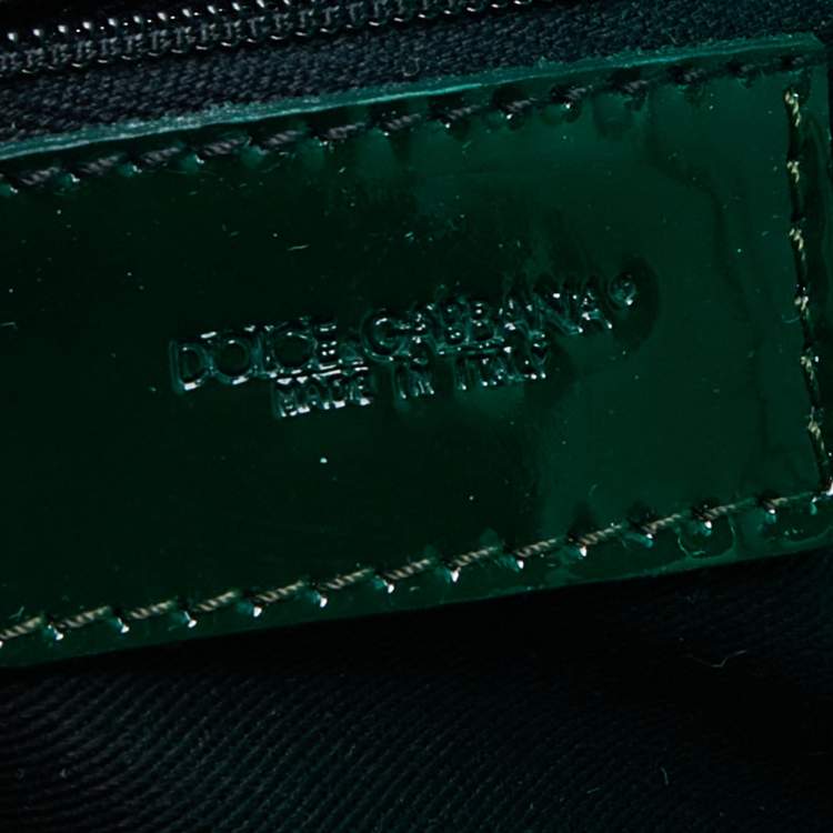 Pre Owned Dolce & Gabbana Green PVC and Patent Leather Chain Satchel