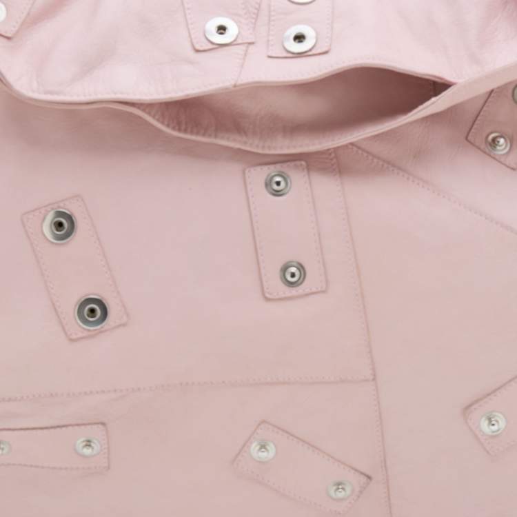 Pre Owned Dolce & Gabbana Pink Leather Drawstring Hobo