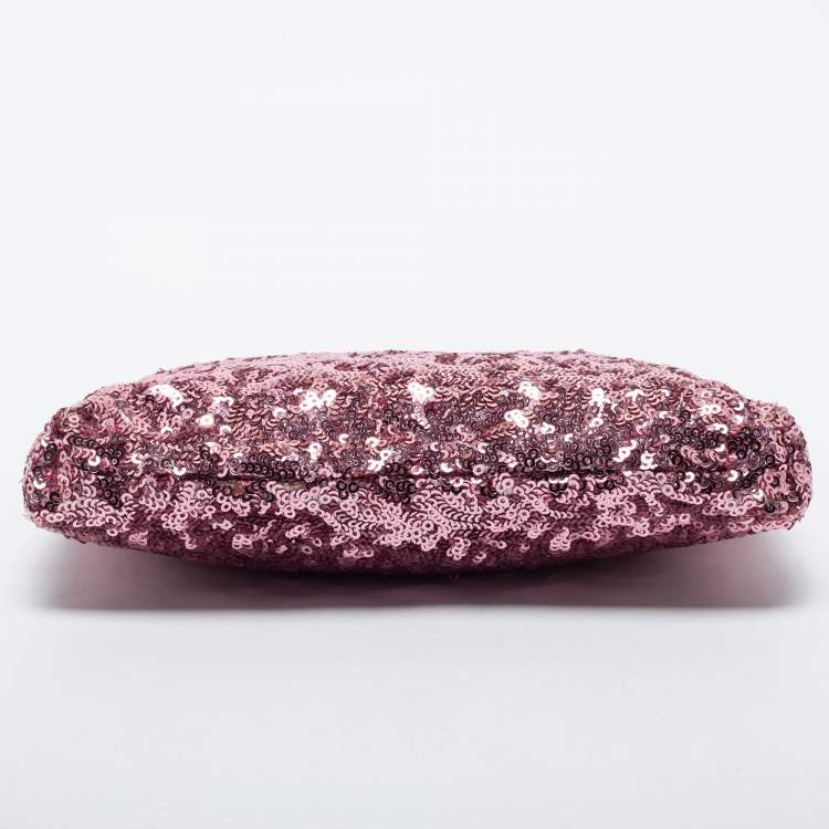 Pre Owned Dolce & Gabbana Pink Sequin Shoulder Bag 