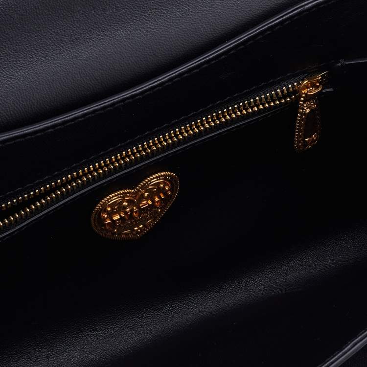 Pre Owned Dolce & Gabbana Black Quilted Leather Devotion Shoulder Bag