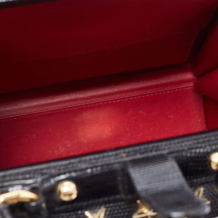 مملوكة مسبقًا Dolce & Gabbana White/Black Embellished Leather Dolce Box Bag